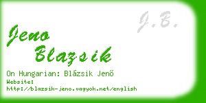 jeno blazsik business card